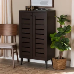 Salma Wood 2 Door Shoe Storage Cabinet Dark Brown - Baxton Studio 19 Salma Wood 2 Door Shoe Storage Cabinet Dark Brown - Baxton Studio -HOMCOM Store GUEST 5cd02d89 9e09 4595 93fe 7e2f9bf4058e