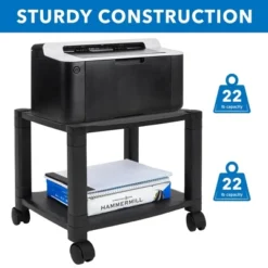Mount-It! Under Desk Printer Stand With Wheels | Height Adjustable With 4 Swivel Wheels, Cable Management, Low Rolling, Mobile Printer Cart | 2 Tier -HOMCOM Store GUEST 5d04efa7 5e9f 4a3b 81c7 76fdbc9861cf