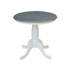 Ronin Round Pedestal Table White/Heather Gray - International Concepts -HOMCOM Store GUEST 5dee50df fe30 41a4 a8e4 eb8882cba234