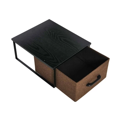 Household Essentials Stacking Storage Boxes With Laminate Top Black Oak 8 Household Essentials Stacking Storage Boxes With Laminate Top Black Oak - Image 6