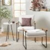 Cushioned Metal & Wood Accent Arm Chair - Cream/Black - Hearth & Hand™ With Magnolia 2 Cushioned Metal & Wood Accent Arm Chair - Cream/Black - Hearth & Hand™ With Magnolia -HOMCOM Store GUEST 5f0e5097 918e 4add b8ce 8003a991a2a4