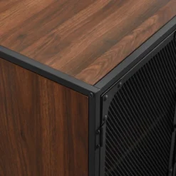 Urban Industrial Metal Mesh 4 Door TV Stand For TVs Up To 65" Dark Walnut - Saracina Home 9 Urban Industrial Metal Mesh 4 Door TV Stand For TVs Up To 65" Dark Walnut - Saracina Home -HOMCOM Store GUEST 5f7862ae 113d 4467 a415 dc50d4873105