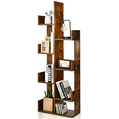 Costway 8-Shelf Bookcase Modern Tree Bookshelf Storage Decor Freestanding White/Black 14 Costway 8-Shelf Bookcase Modern Tree Bookshelf Storage Decor Freestanding White/Black - Image 12