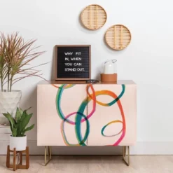 ThirtyOne Illustrations Love And Aberration Gold Legged Credenza - Deny Designs