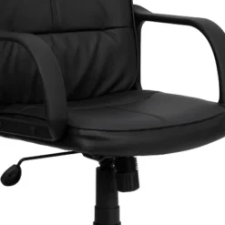 Emma And Oliver Mid-Back Black LeatherSoft Swivel Task Office Chair With Arms -HOMCOM Store GUEST 60c16133 da0e 4c0f a135 cf6be0098e4b