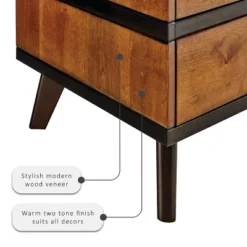 Mid-Century Modern 2 Drawer Nightstand Walnut - Linon -HOMCOM Store GUEST 616839da df37 4cec 9b42 31a4f81f66be