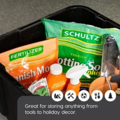 IRIS USA 27Gal/108qt Large Heavy-Duty Storage Plastic Bin Tote Container For Garage With Durable Lid