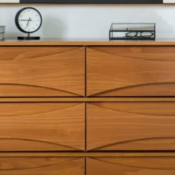 Mid-Century Modern Contoured 6 Drawer Dresser - Saracina Home -HOMCOM Store GUEST 61f25de7 0b62 4672 91e0 e130fd8e5839