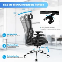 Costway Ergonomic Office Chair High-Back Mesh Chair W/Adjustable Lumbar Support -HOMCOM Store GUEST 625eac8b 57c3 4d85 a154 4a5a8e0f20d2
