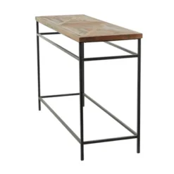 Rustic Metal Console Table Brown - Olivia & May