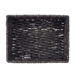 Hastings Home Handmade Rectangular Twisted Wicker Baskets - Set Of 2 - Black -HOMCOM Store GUEST 62fa7b5f 8a56 42fb acde 264c611130b4