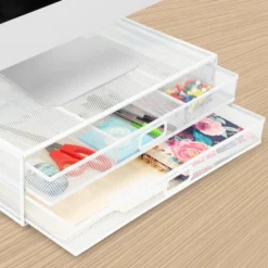 Mount-It! Mesh Computer Monitor Stand Riser | Desk Organizer With 2 Pullout Storage Drawers For Desktop, Laptop, Printer Accessories & Office Supplies -HOMCOM Store GUEST 637efb1f 69d0 4ef5 9125 c575df104933