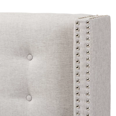 King Ginaro Modern Tufted Nail Head Winged Headboard Gray - Baxton Studio 4 King Ginaro Modern Tufted Nail Head Winged Headboard Gray - Baxton Studio - Image 2