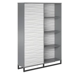 65.51" Large Maddock Bookcase Room Divider With Faux Wave Pattern Graphite - Room & Joy -HOMCOM Store GUEST 63b7b8d9 714b 48b1 8ea0 118b635aaf3d