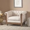 Castalia Chesterfield Tufted Fabric Club Chair With Nailhead Trim - Christopher Knight Home -HOMCOM Store GUEST 644c9596 8c55 406e 861f 483e50baa01e