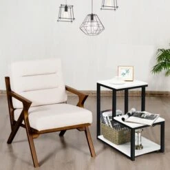 Costway 3-Tier End Table Sofa Side Table Night Stand W/ Shelf For Living Room White -HOMCOM Store GUEST 64ad1ab2 acc2 44a9 9c67 f9ef87c86024