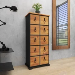 Wood 10 Drawer Footed Chest Olivia & May -HOMCOM Store GUEST 65066ee5 a29a 431b a63b 1be2a684aba6