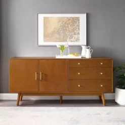70" Mid-century Modern 3 Drawer And 2 Door Sideboard - Saracina Home -HOMCOM Store GUEST 653d3b71 c739 47e6 833f f569b8ad58be
