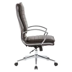 High Back Manager's Faux Leather Chair With Chrome Base - OSP Designs -HOMCOM Store GUEST 65a2bff5 1e1a 4e17 81a9 5db7873d8461