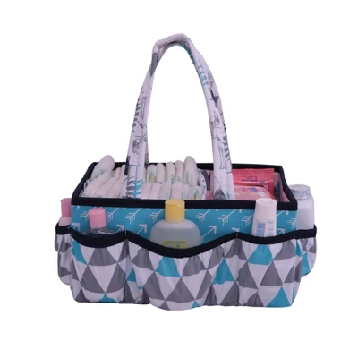 Bacati - Woodlands Aqua/Navy/Gray Boys Cotton Nursery Storage Caddy 3 Bacati - Woodlands Aqua/Navy/Gray Boys Cotton Nursery Storage Caddy