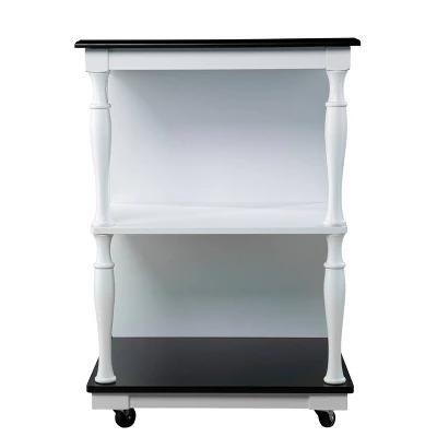 Denrard Rolling Kitchen Island With Storage White/Black - Aiden Lane 6 Denrard Rolling Kitchen Island With Storage White/Black - Aiden Lane - Image 4