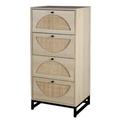 Set Of 2, Natural Rattan Cabinets With 4 Drawers - ModernLuxe -HOMCOM Store GUEST 66c307d0 8daf 4c02 aff2 0c4498c6e962
