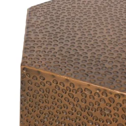 Pamsha Modern Hammered Iron Geometric Brushed Antique Side Table Bronze - Christopher Knight Home -HOMCOM Store GUEST 66d6592e 6dcc 4b51 bb2a 2e0182845e6e