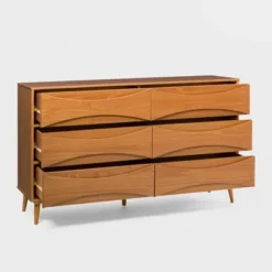 Mid-Century Modern Contoured 6 Drawer Dresser - Saracina Home -HOMCOM Store GUEST 66fb51cb 1672 46be 9ea3 83daad767b13