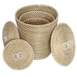 Honey-Can-Do Set Of 3 Nesting Seagrass Snake Charmer's Baskets Natural 9 Honey-Can-Do Set Of 3 Nesting Seagrass Snake Charmer's Baskets Natural -HOMCOM Store GUEST 67665a34 66da 475d a9ba 6ed66bd3c449