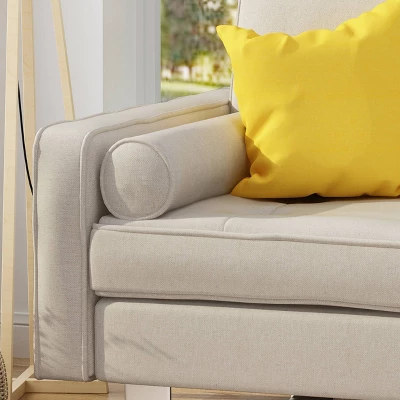 Typhaine Modern Fabric Chaise Loveseat Beige - Christopher Knight Home 4 Typhaine Modern Fabric Chaise Loveseat Beige - Christopher Knight Home - Image 2