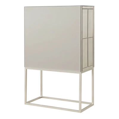 Robbie Contemporary 2 Door Mirrored Bar Cabinet With Wine Storage Gold - Treasure Trove 5 Robbie Contemporary 2 Door Mirrored Bar Cabinet With Wine Storage Gold - Treasure Trove - Image 3