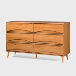 Mid-Century Modern Contoured 6 Drawer Dresser - Saracina Home -HOMCOM Store GUEST 6812f9ff 3293 4562 9a04 8866ad65d497