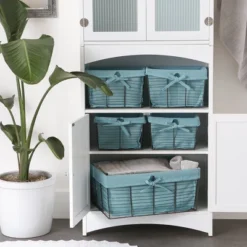 Design Imports Set Of 5 Vintage Gray Wire Liner Baskets Aqua 10 Design Imports Set Of 5 Vintage Gray Wire Liner Baskets Aqua -HOMCOM Store GUEST 683b4620 5b79 4c97 b310 eb49991ff2ca