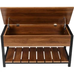 Honey-Can-Do Shoe Storage Bench Walnut -HOMCOM Store GUEST 687d0c6a 6403 4ea6 94bf a9374216de76
