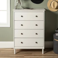 Stiva Classic Mid-Century Modern Vertical 4 Drawer Dresser - Saracina Home 15 Stiva Classic Mid-Century Modern Vertical 4 Drawer Dresser - Saracina Home -HOMCOM Store GUEST 68d4ecb8 3e27 43b1 b59e edd78e340610