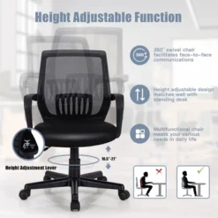 Costway Height Adjustable Mid-Back Mesh Chair Executive Chair W/ Lumbar Support 17 Costway Height Adjustable Mid-Back Mesh Chair Executive Chair W/ Lumbar Support -HOMCOM Store GUEST 696a1b11 8701 40c5 adf2 2db89a71ae0a