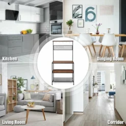 Costway 4-Tier Kitchen Bakers Rack Microwave Oven Stand Industrial W/Hooks & Mesh Panel 14 Costway 4-Tier Kitchen Bakers Rack Microwave Oven Stand Industrial W/Hooks & Mesh Panel -HOMCOM Store GUEST 699b2b91 c949 403d 8751 05a2a75d3a47