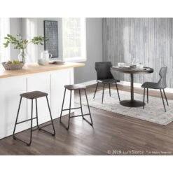 Set Of 2 Zac Industrial Counter Height Barstool Espresso - LumiSource -HOMCOM Store GUEST 69b7991b f27d 4d58 8c56 c17f37960f0e