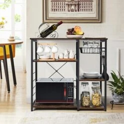 Costway Industrial Kitchen Baker's Rack Microwave Stand Utility Storage Shelf W/ 6 Hooks Steel Black 13 Costway Industrial Kitchen Baker's Rack Microwave Stand Utility Storage Shelf W/ 6 Hooks Steel Black -HOMCOM Store GUEST 6a0c805a fad6 4a93 8fc8 da8fa7188c67