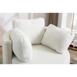 April 33.9" Seat Wide Teddy Upholstered Round Swivel Backrest Chair, Swivel Chairs With Storage Including 3 Pillows-Maison Boucle -HOMCOM Store GUEST 6a44ab30 a32e 4c67 aeeb 9a20e69a0788
