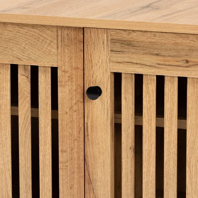 Fernanda Wood 3 Door Cabinet Oak Brown/Black - Baxton Studio 6 Fernanda Wood 3 Door Cabinet Oak Brown/Black - Baxton Studio - Image 4