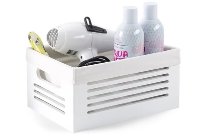 Creative Scents Wooden White Storage Bins 3 Creative Scents Wooden White Storage Bins