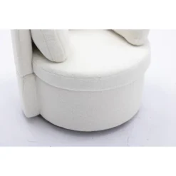 April 33.9" Seat Wide Teddy Upholstered Round Swivel Backrest Chair, Swivel Chairs With Storage Including 3 Pillows-Maison Boucle -HOMCOM Store GUEST 6a81c92b 01d6 4ee4 ad6f 14bee040c8df