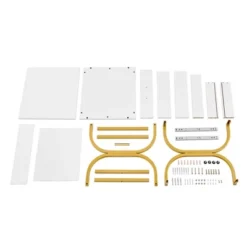 17.75" Rectangular Modern Glam Side Table With Drawer White/Gold - Danya B. -HOMCOM Store GUEST 6b58e98e af6e 463e 80a6 79d83655c4c4