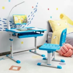 Costway Height Adjustable Kids Study Table And Chair Set W/Bookstand & Light Pink/Light Blue 14 Costway Height Adjustable Kids Study Table And Chair Set W/Bookstand & Light Pink/Light Blue -HOMCOM Store GUEST 6b812407 bf9a 411e 9414 5976e5fc4374