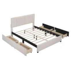 Queen/Full Size Upholstered Platform Bed With Classic Headboard And 4 Drawers-ModernLuxe -HOMCOM Store GUEST 6bf0b2a8 9230 4641 b768 4cb2fee99814