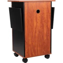 Multimedia Lecture Podium Cart Cherry/Black - Hampden Furnishings -HOMCOM Store GUEST 6c5019ec 3560 4f8b a4b3 752e6ab84a33