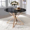 Kenlina Round Dining Table With Glass Top - MiBasics