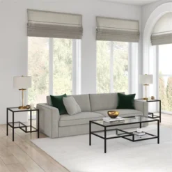 Metal Two Tier Side Table In Black - Henn&Hart -HOMCOM Store GUEST 6cf04563 70ed 46e5 8f01 77b26b6bd321