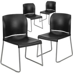 Flash Furniture 4 Pack HERCULES Series 880 Lb. Capacity Full Back Contoured Stack Chair With Powder Coated Sled Base -HOMCOM Store GUEST 6d7f1e1a cb70 4ff9 a927 9ea4400fd728